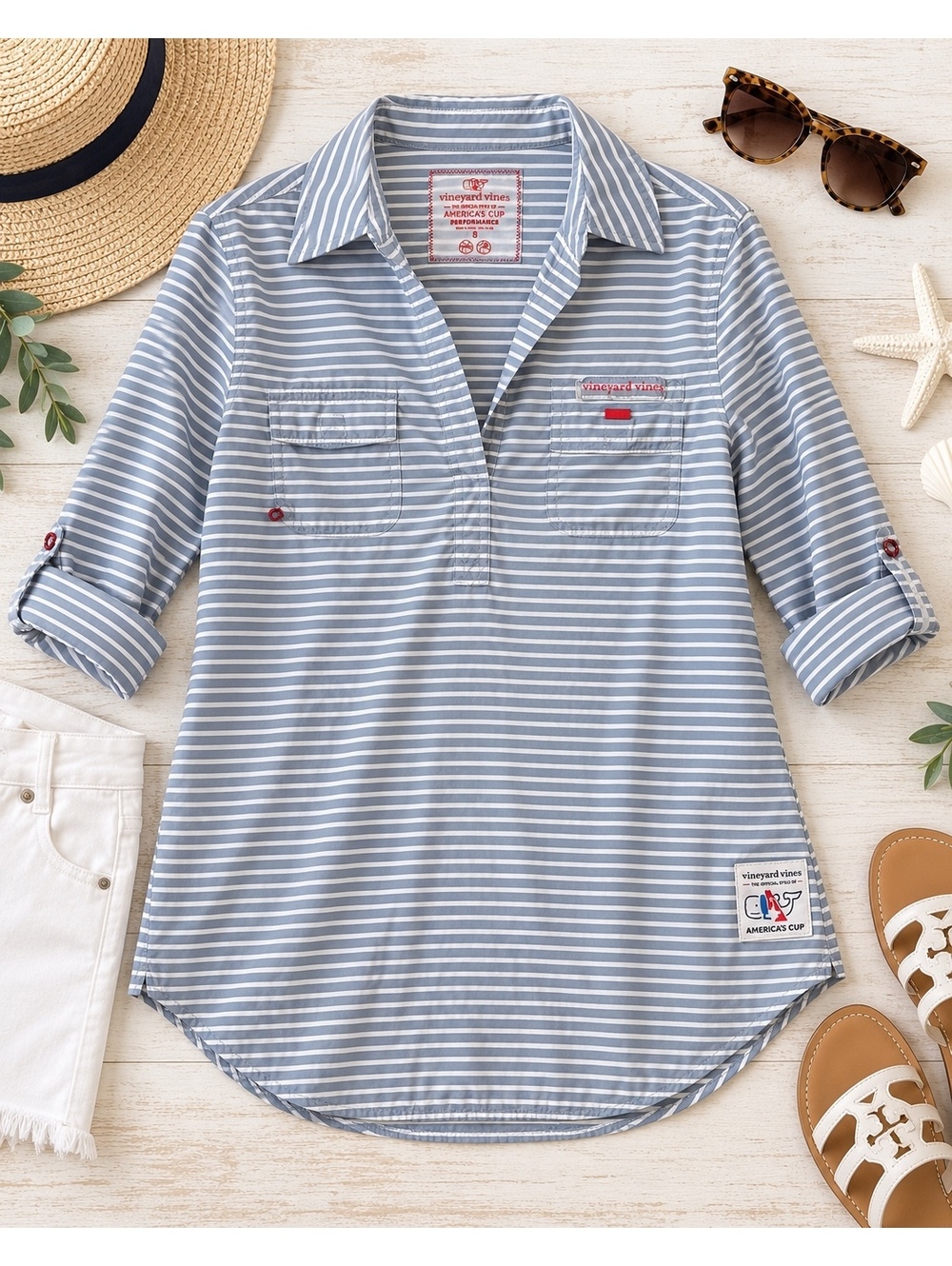 Vineyard Vines America’s Cup Bermuda 2017 Performance Tunic Shirt Women 8